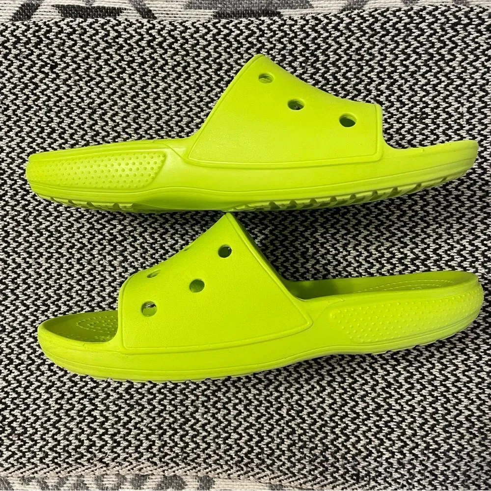 Crocs Classic Green Slide Sandals Sz-9Men/11Women
